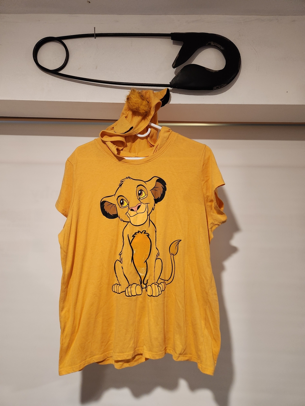 Disney Yellow Simba Short Sleeve Tee with Hooded Ears